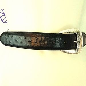 Ostrich leather belt